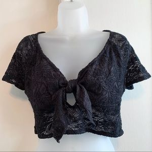 Lace Tie Crop Top